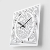 William Morris Alphabet "Q"正方形ウォールクロック スクエア壁時計 (傾斜)