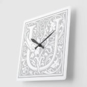 William Morris Alphabet "U"正方形の壁時計 スクエア壁時計 (傾斜)