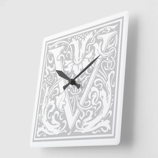 William Morris Alphabet "V"角壁時計 スクエア壁時計 (傾斜)