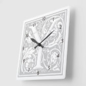 William Morris Alphabet "Y"正方形の壁時計 スクエア壁時計 (傾斜)