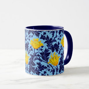 William Morris Anemone、海軍およびマスタードイエロー マグカップ