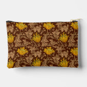 William Morris Anemone、BrownおよびMustard金ゴールド アクセサリーポーチ (裏面)