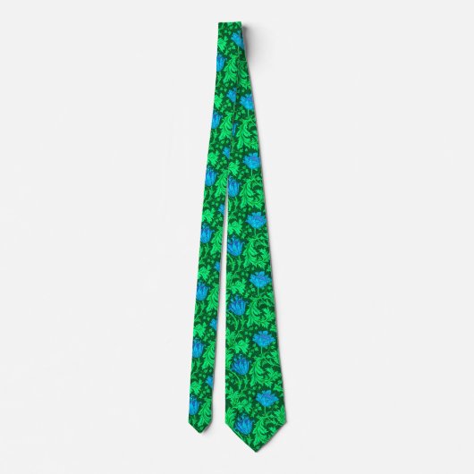 William Morris Anemone, Emerald Green & Turquoise ネクタイ (裏面)