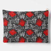 William Morris Anemone, Gray / Gray and Red アクセサリーポーチ (裏面)