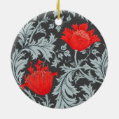 William Morris Anemone, Gray / Gray and Red セラミックオーナメント (裏面)
