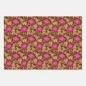 William Morris Anemone、Green、Brown、Blue ラッピングペーパーシート (正面2)