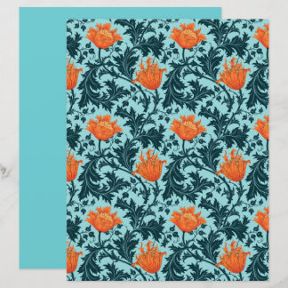 William Morris Anemone、Indigo Blue、Coral