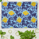 William Morris Anemone, Navy, Sky Blue and Yellow キッチンタオル (折り畳み)