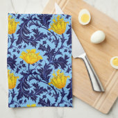 William Morris Anemone, Navy, Sky Blue and Yellow キッチンタオル (四つ折り)