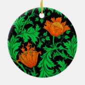 William Morris Anemone、Orange、Green、Black セラミックオーナメント (裏面)