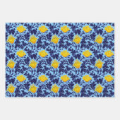 William Morris Anemone、Rust、金ゴールド、Black ラッピングペーパーシート (正面2)