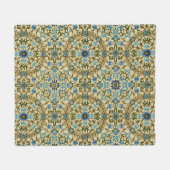 William Morris Antique 1873 Vine & Floral Pattern フリースブランケット (正面(横))