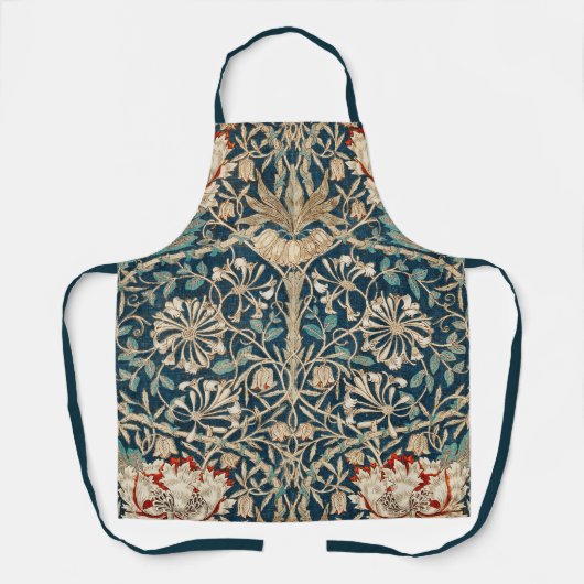 William Morris Antique Honeysuckle Floral エプロン (正面)