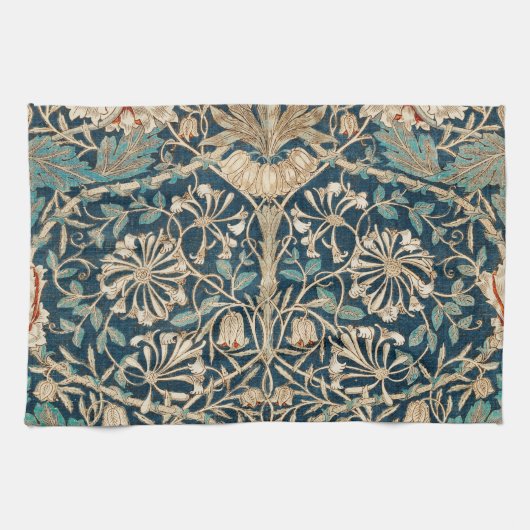 William Morris Antique Honeysuckle Floral キッチンタオル (横)