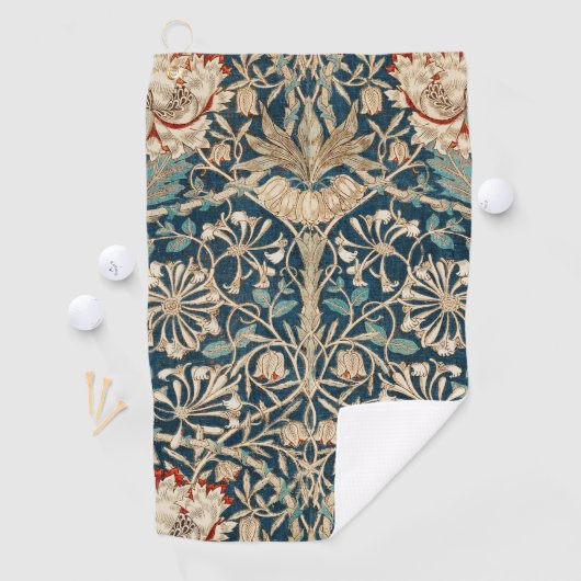William Morris Antique Honeysuckle Floral ゴルフタオル (インサイチュ)