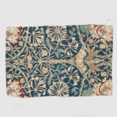William Morris Antique Honeysuckle Floral ゴルフタオル (横)
