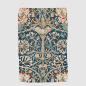 William Morris Antique Honeysuckle Floral ゴルフタオル (正面)