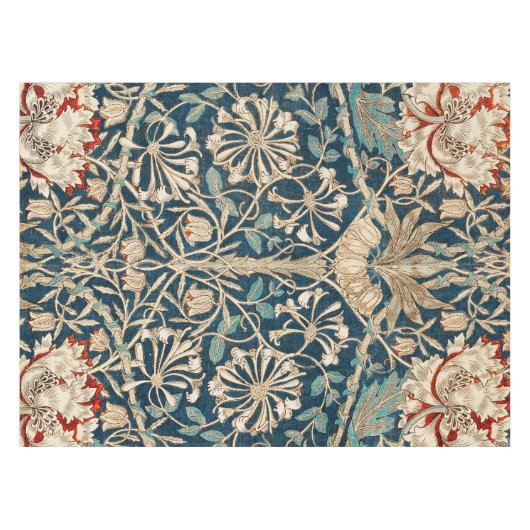 William Morris Antique Honeysuckle Floral テーブルクロス (正面(横))