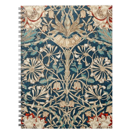William Morris Antique Honeysuckle Floral ノートブック (正面)