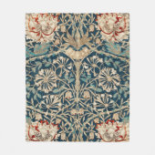 William Morris Antique Honeysuckle Floral フリースブランケット (正面)