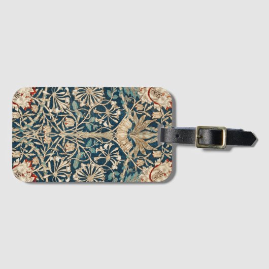 William Morris Antique Honeysuckle Floral ラゲッジタグ (正面横)