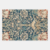 William Morris Antique Honeysuckle Floral ラッピングペーパーシート (正面)