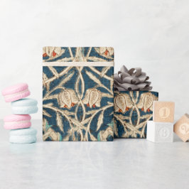 William Morris Antique Honeysuckle Floral ラッピングペーパー