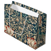 William Morris Antique Honeysuckle Floral ラージペーパーバッグ (正面アングル)