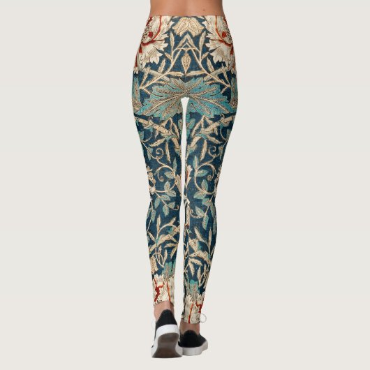 William Morris Antique Honeysuckle Floral レギンス (裏面)