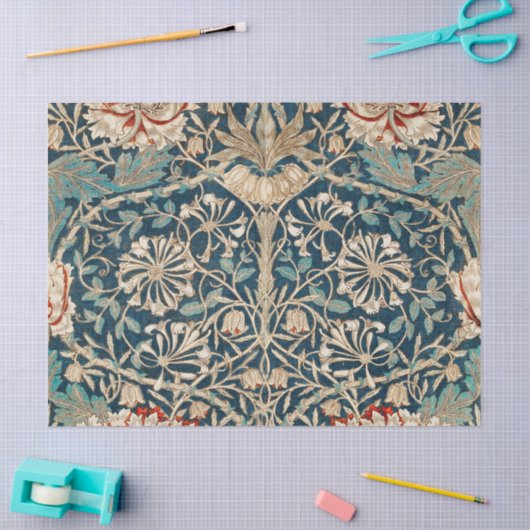 William Morris Antique Honeysuckle Floral 薄葉紙 (クラフト)