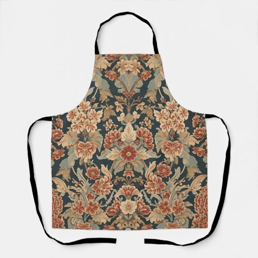 William Morris Antique Honeysuckle Floral Pattern エプロン (正面)