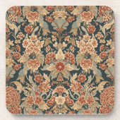 William Morris Antique Honeysuckle Floral Pattern コースター (正面)
