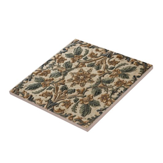 William Morris Antique Honeysuckle Floral Pattern タイル (側面)