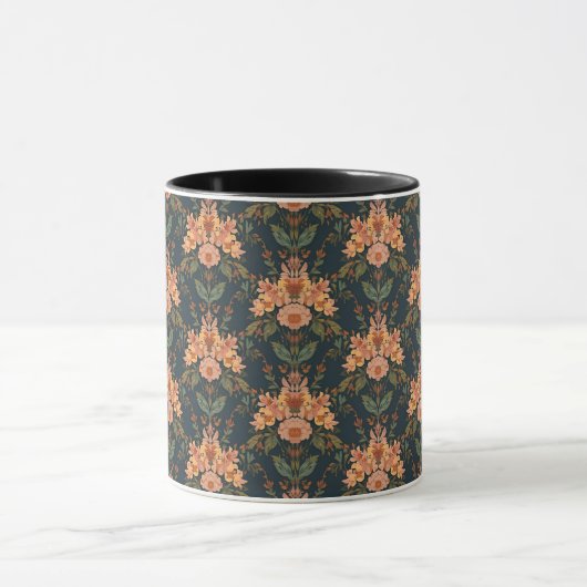 William Morris Antique Honeysuckle Floral Pattern マグカップ (中央)