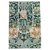 William Morris Antique Honeysuckle Floral Pattern ミディアムペーパーバッグ (裏面)