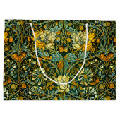 William Morris Antique Honeysuckle Floral Pattern ラージペーパーバッグ (裏面)