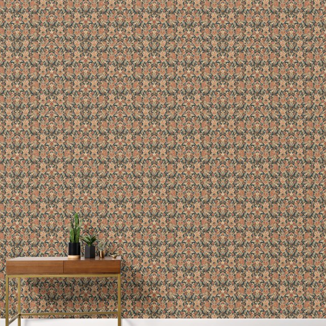 William Morris Antique Honeysuckle Floral Pattern 壁紙 (廊下)