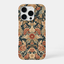 William Morris Antique Honeysuckle Floral Pattern iPhone 16 Proケース