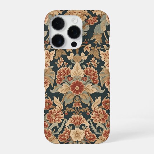 William Morris Antique Honeysuckle Floral Pattern iPhoneケース (裏面)