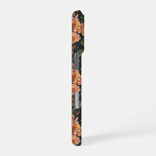 William Morris Antique Honeysuckle Floral Pattern iPhoneケース (右側面)