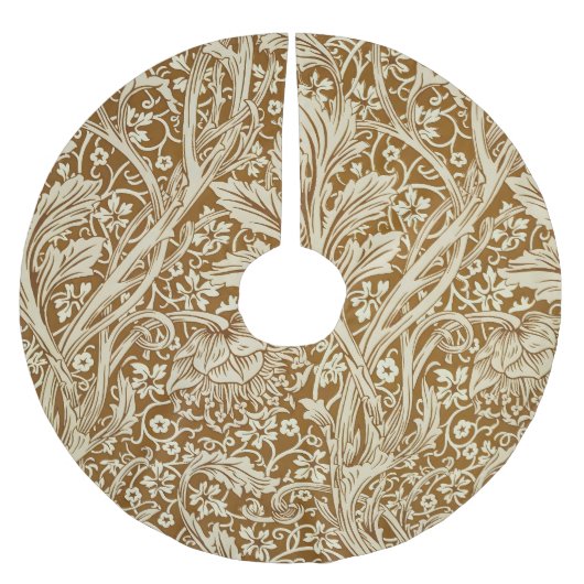 William Morris Arcadia Floral Pattern Classic ブラッシュドポリエステルツリースカート (正面)