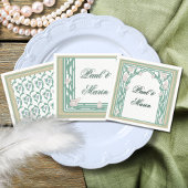 William Morris Art Deco Floral Green Vines スタンダードカクテルナプキン