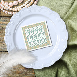 William Morris Art Deco Floral Green Vines スタンダードカクテルナプキン