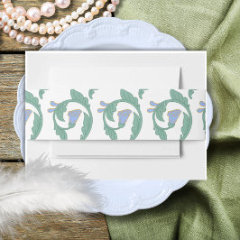 William Morris Art Deco Floral Green Vines 招待状ベリーバンド