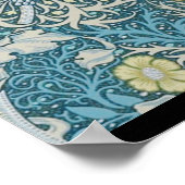 William Morris,art nouveau pattern, seaweed,blue,f ポスター (角)