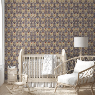 William * Morris Artichoke Blue Beige Burgundy 壁紙