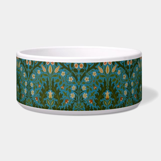 William Morris Autumn Flowers Pattern Teal ボウル (正面)