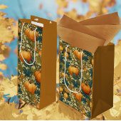 William Morris Autumn Pumpkin Patch ミディアムペーパーバッグ