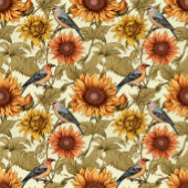 William Morris Autumn Sunflowers Birds Autumn エプロン
