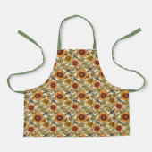 William Morris Autumn Sunflowers Birds Autumn エプロン (正面)